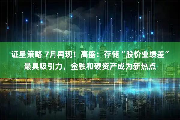 证星策略 7月再现！高盛：存储“股价业绩差”最具吸引力，金融和硬资产成为新热点